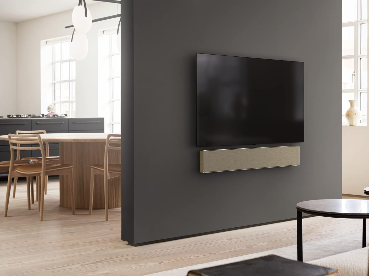 Bang & Olufsen Beosound Stage – Dolby Atmos Soundbar – TV and WiFi Speaker, Aluminum/Black