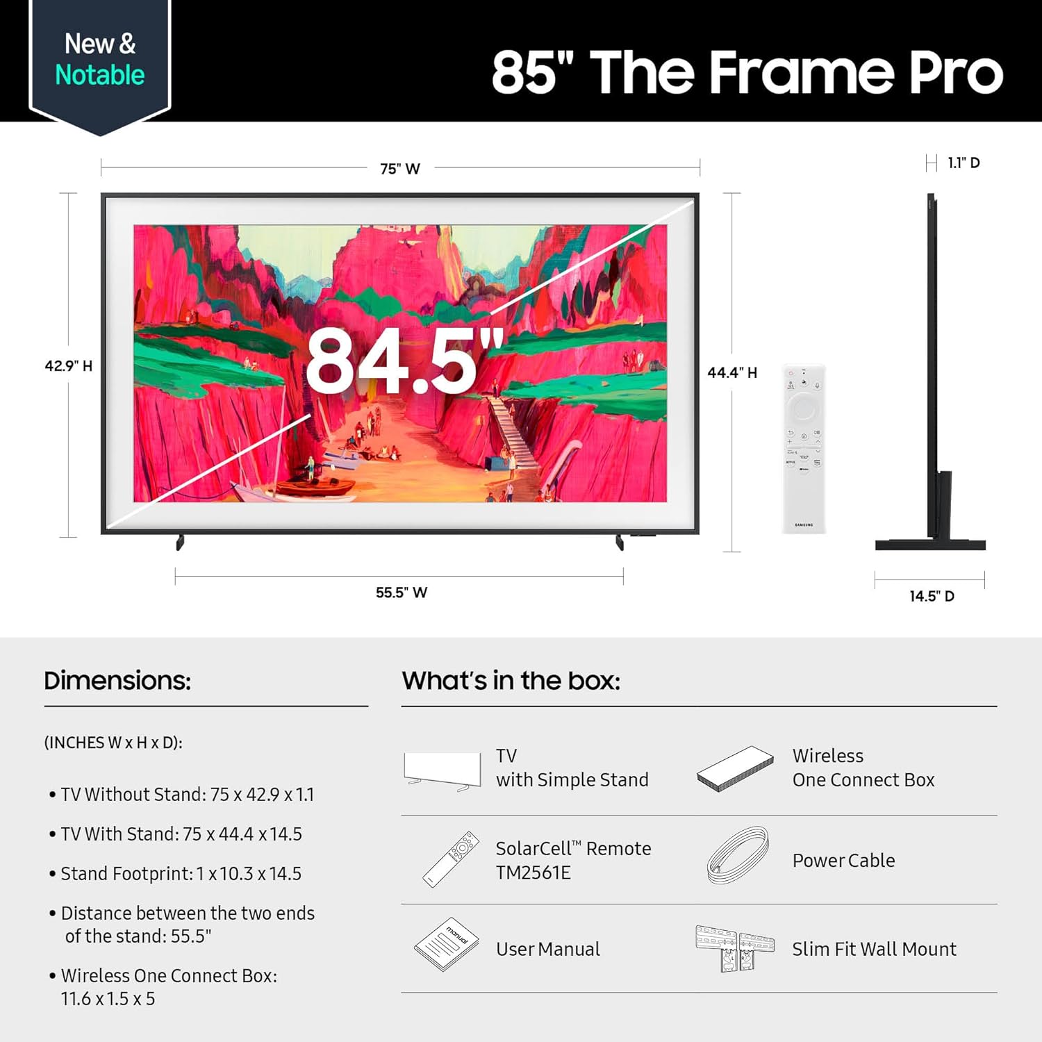 SAMSUNG 85" THE FRAME PRO TV