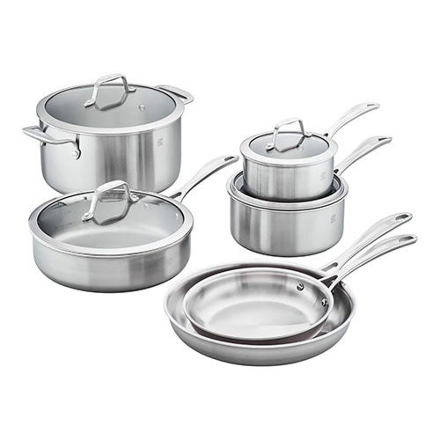 SPIRIT 10PC 3-PLY STAINLESS STEEL COOKWARE SET