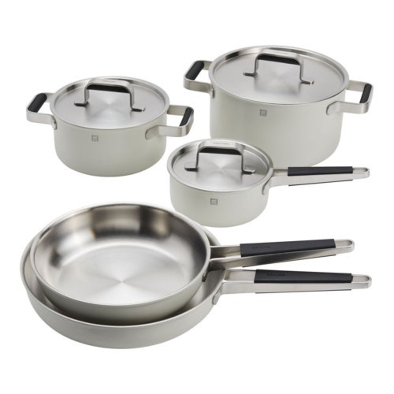 PURE 8PC STAINLESS STEEL COOKWARE SET IVORY WHITE