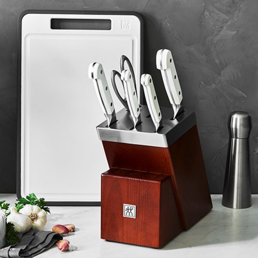 PRO LE BLANC 7PC SELF-SHARPENING KNIFE BLOCK SET